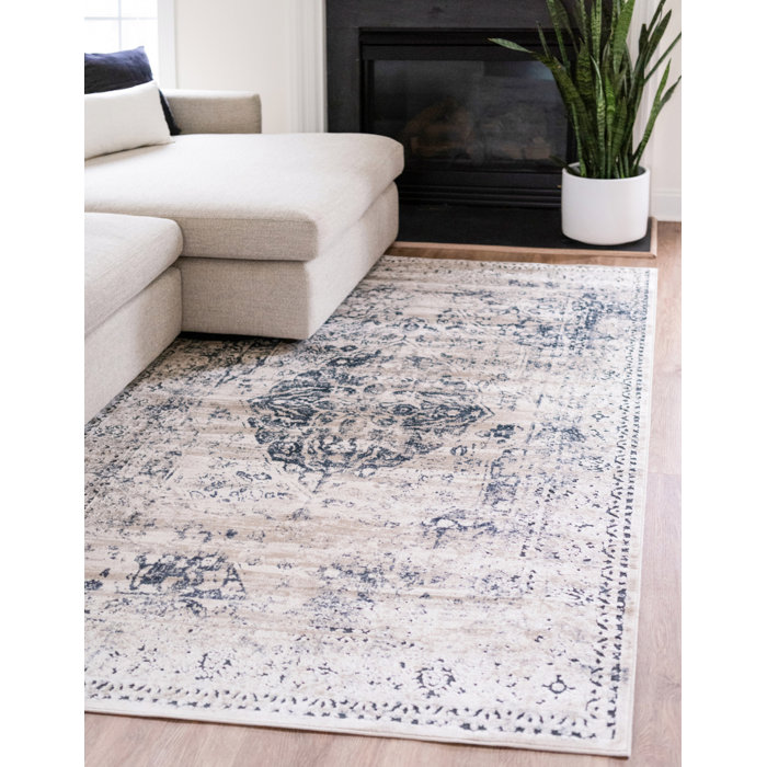 Abbeville Oriental Dark Blue Area Rug & Reviews Birch Lane